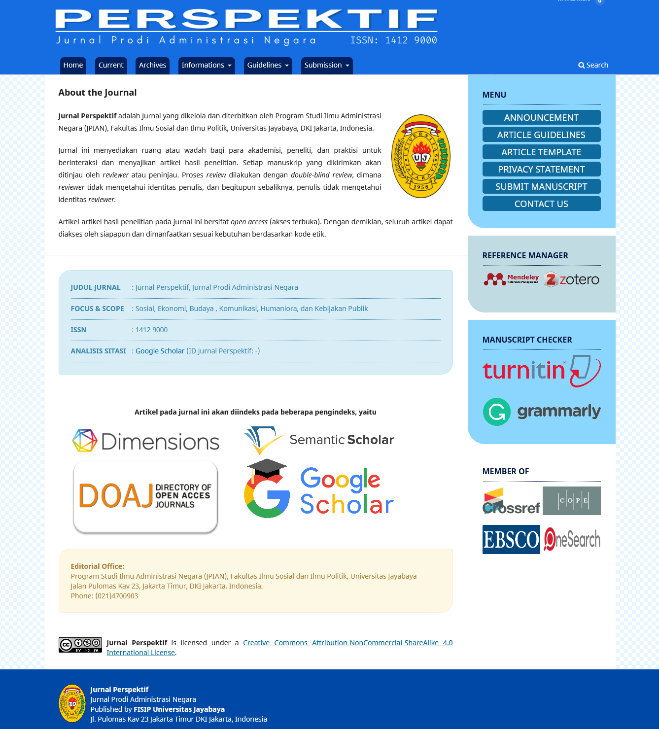 Jurnal Studi Interdisipliner Perspektif - Universitas Jayabaya